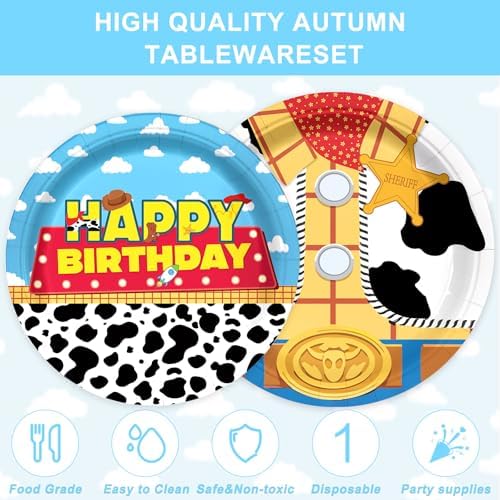 Toy Theme Party Supplies Cartoon Toy Theme Party Decorations Toy Theme Tableware Set Plates Napkins Cups Banners Tablecloths Forks Knives Holds 20 Guests - Image 5