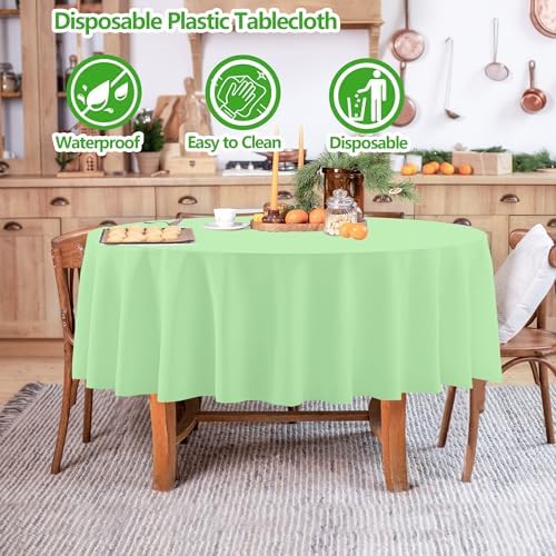 12 Pcs Assorted Color Round Plastic Tablecloths - Image 3