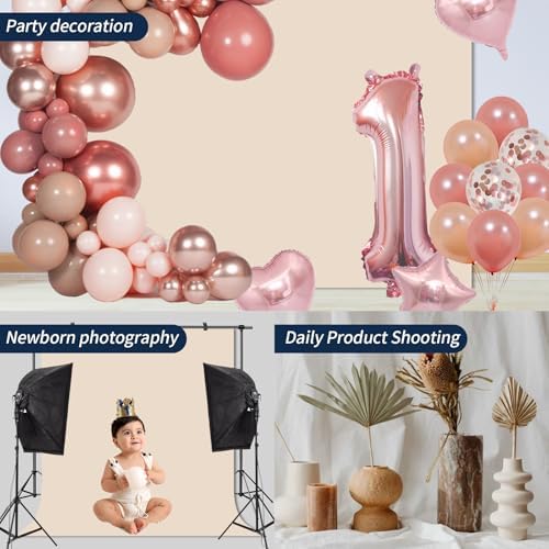 Beige Photo Backdrop for Photoshoot Solid Color Background 8x10 ft - Image 4