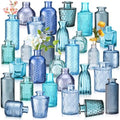 Yaomiao 30 Pcs Glass Bud Vases Centerpieces, Blue Series by Yaomiao