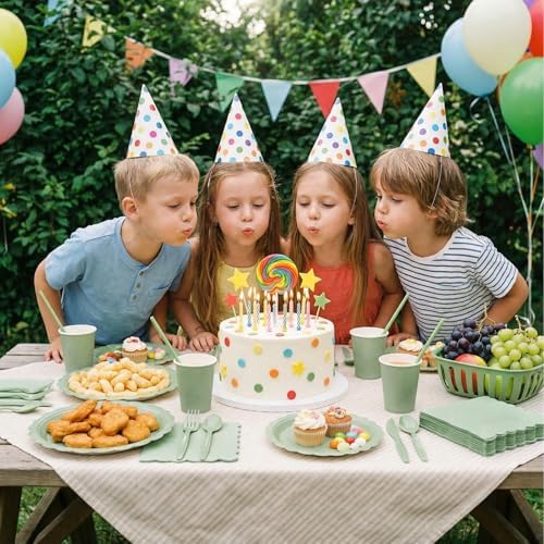 Goodluck 175 PCS Sage Green Paper Plates Set, 25 Guest Green Party Supplies - Image 6