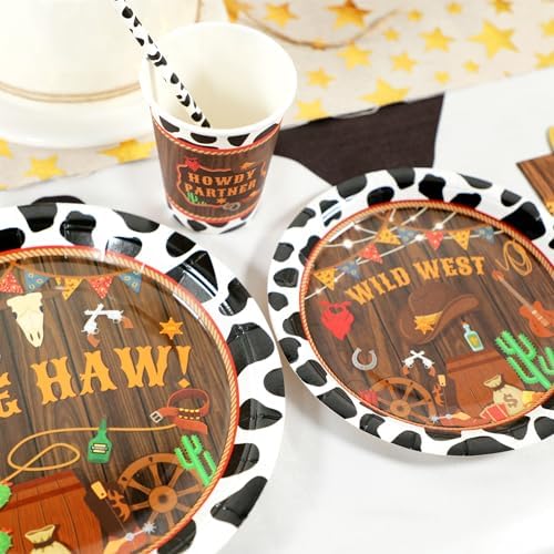 Recheel Cowboy Party Decorations Plates Set, Western Themed Party Supplies - Image 6