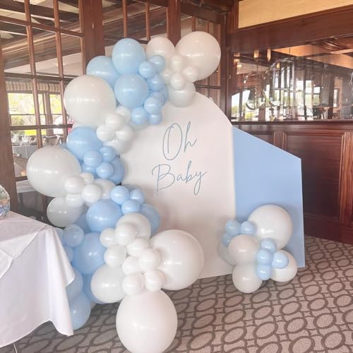 Blue and White Balloon Arch Kit, ADOINBY 140Pcs Pastel Light Blue and White Balloon Garland kit, 18 12 10 5 Inch Different Size Balloons for Baby Shower Birthday Gender Reveal Anniversary Decorations - Image 7