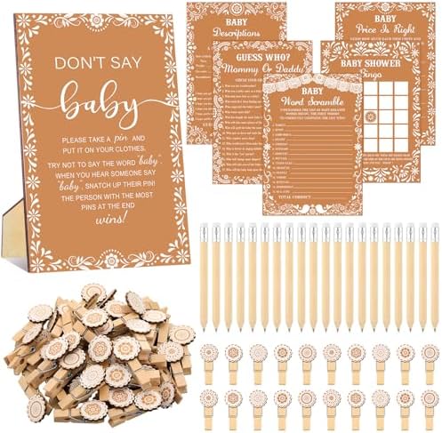 Patelai 321 Pcs Baby Shower Games Supplies, Baby by Patelai