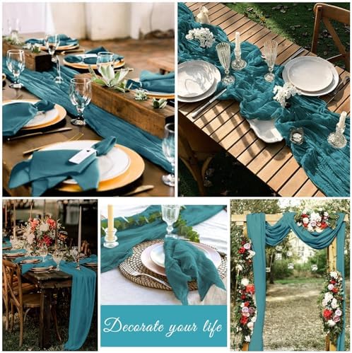 20 Pack Cheesecloth Table Runner 20 x 120 Inch, Teal - Image 7