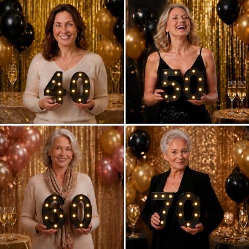 90 Light up Numbers Battery-Operated Light-Up for Party Black - Image 7