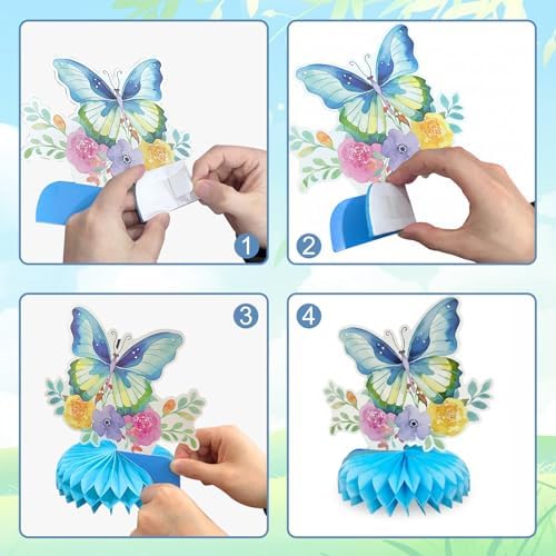9-Piece Butterfly Table Centerpieces Set Honeycomb Spring Birthday Party Decorations Butterfly Theme Decor for Birthday Baby Shower - Image 5