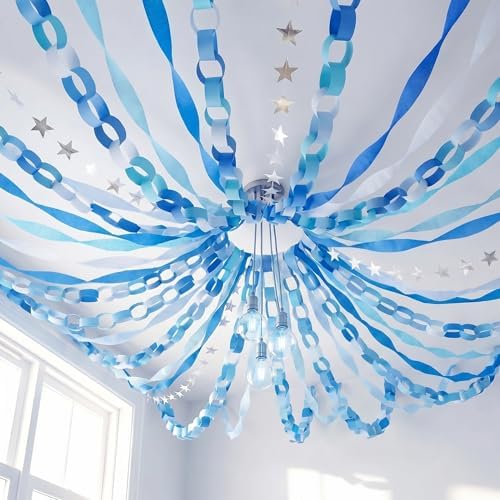 TaoBary Blue Party Decorations 400 Sheet Paper Chain, Ocean, Same Size by TaoBary