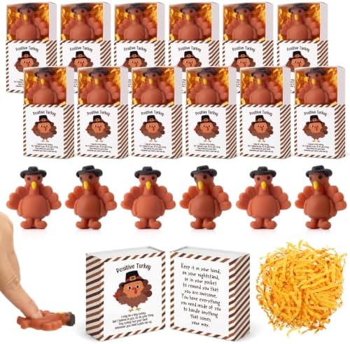 12 Sets Thanksgiving Positive Gifts Fall Turkey Party Favors by Wettarn