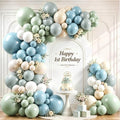 Baby Shower Blue and Green Balloon Arch Kit 129 Pcs by Vanjehou