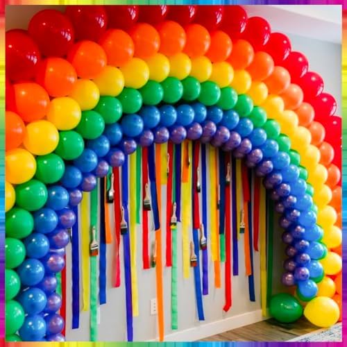 PartyWoo Rainbow Colorful Balloon Arch Kit 140pcs Different Sizes - Image 5
