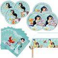 41Packs Princess Jasmine Birthday Decorations Include 20 Plates, 20 Napkins and 1 Tablecover for Birthday Party Supplies (blue1) by CHAMPBULL
