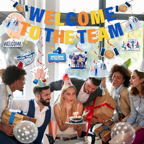 Welcome to the Team Banner Hanging Swirls Party Decorations 10PCS - Image 5