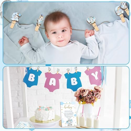 Patelai 321 Pcs Elephant Baby Shower Decorations Games Supplies for boy - Image 3