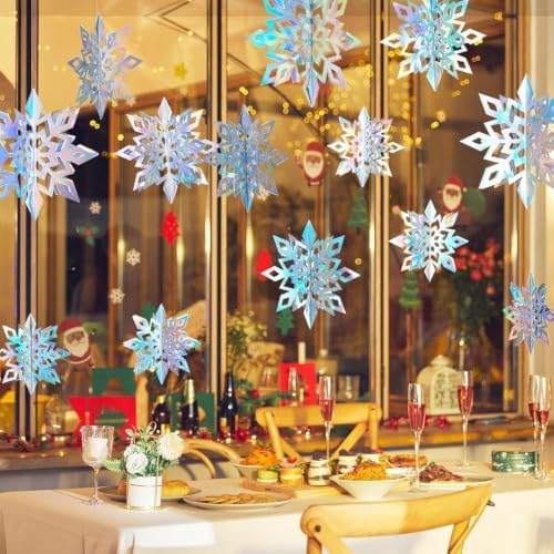 Christmas Hanging Snowflakes for Winter Wonderland Frozen Party Decorations - Image 2