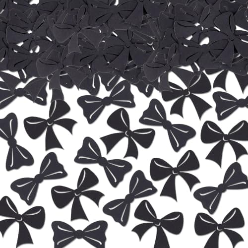 200Pcs Double-sided Black Bows Confetti Bow Bowknot Table Decorations by Cyodoos