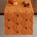 Fall Table Runner 13x72 Inch Soft Plush Faux Fur Jacquard Orange Pumpkin Table Runner, Seasonal Autumn Kitchen Dining Table Decoration for Home Party Decor ZR010C72 by Unknown