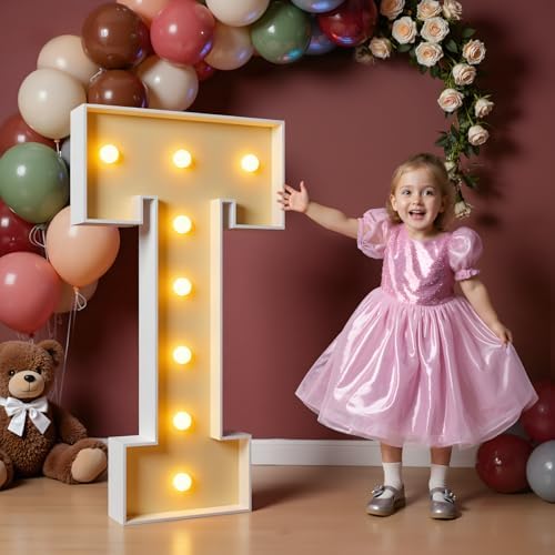 imprsv 3FT Marquee Letters, Large Light Up Letters T Sign for Party Decor by Letsmakeitimpressive