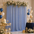 Bupelo Blue Tulle Backdrop Curtains with Gold Foil 15x8ft Sheer Curtain by Bupelo