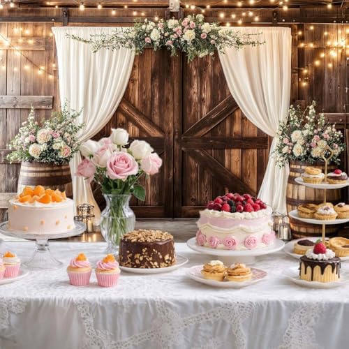 Barn Door Backdrop Western Cowboy Backdrop Wild West Theme Photography Background Rustic Cowgirl Party Banner for Farm Rodeo Wedding Birthday Party Photo Shoot Supplies, 6X4 Ft - Image 7