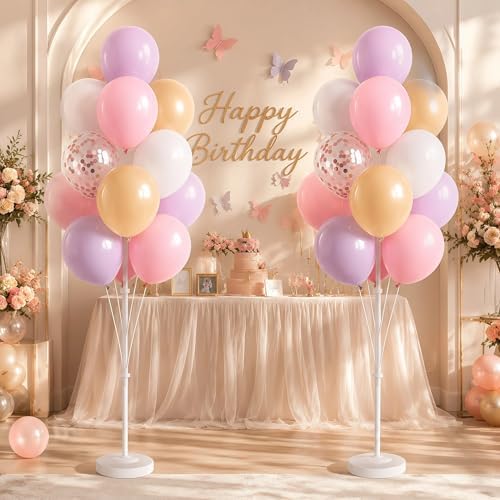 10" Pastel Party Balloon Column Kit Set of 2 For Themed Party - Image 7