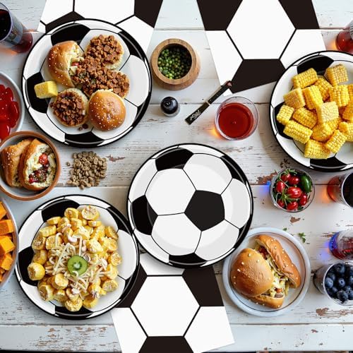 40Pcs Soccer Plates and Napkins Party Supplies - Soccer Birthday Party Decorations Tableware Set, Disposable Paper Dinner Plates Napkins for Sport Themed Soccers Parties Table Decor Favors, Serves 20 - Image 2