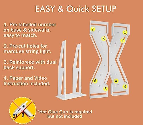 4FT Marquee Letters, Large Light Up Letters X for XV Birthday Party Decor - Image 4