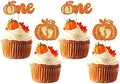 24Pcs Pumpkin One Cupcake Toppers Glitter Pumpkin Birthday Baby Shower Party Decorations Pumpkin 1st Birthday Cake Decorations Fall 1st Birthday Party Cupcake Picks by Ephlyn