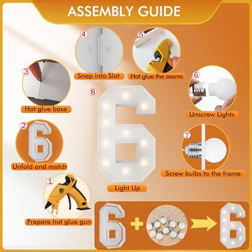 3FT Marquee Numbers, Large Light Up Numbers 6 for 6th Birthday Party Decor - Image 3
