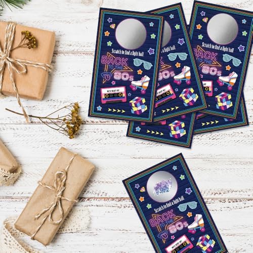 50 Pcs Back to 80s Theme Scratch Off Game Cards for Birthday Party - Image 4