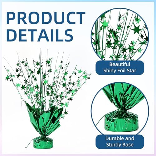 24 Pack Green Metallic Foil Spray Centerpiece Star Table Decoration Burst Table Centerpieces for Birthday New Year Wedding Anniversary Graduation Party Supply (Green) - Image 4