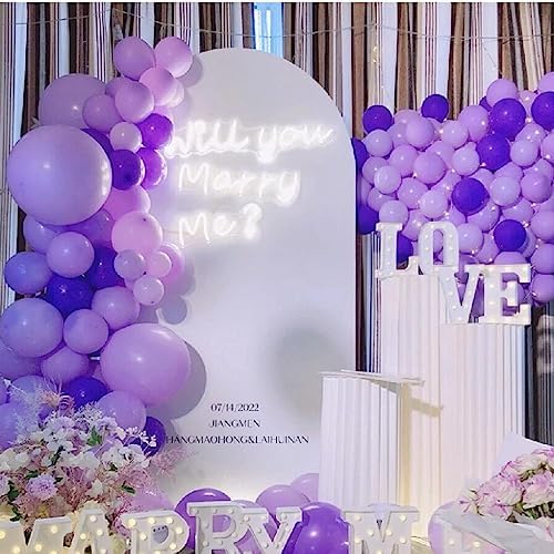 412pcs Purple Balloons 18 12 10 5 Inch Purple Balloon Garland Arch Kit Different Sizes Matte Latex Balloons for Baby Shower Birthday Wedding Party Decorations - Image 7