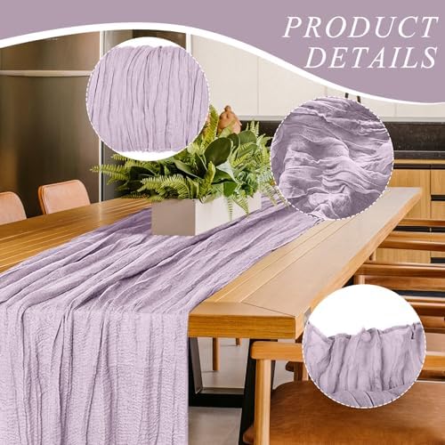 1 Pack Cheesecloth Table Runner 10Ft Christmas Gauze Boho Table Runners for Wedding Decor Bridal Shower Decorations Baby Shower Party(35" x 120") - Image 3