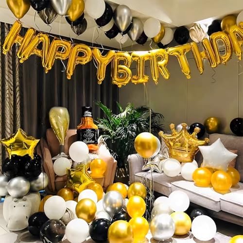 300 Pcs Gold Silver and Black White 5 Inch Balloons Metallic Chrome Shiny Assorted Colors Latex Small Balloon for Wedding Birthday Graduation Baby Shower Christmas Valentine’s Day Party Decorations - Image 6