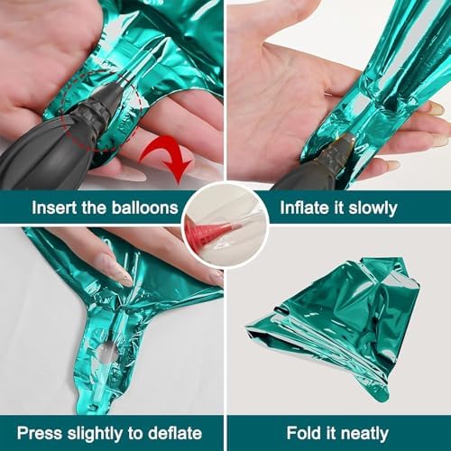 12PCS Dark Green Round Foil Balloons 22" 15" 10" Large Chrome Green Balloon - Image 7