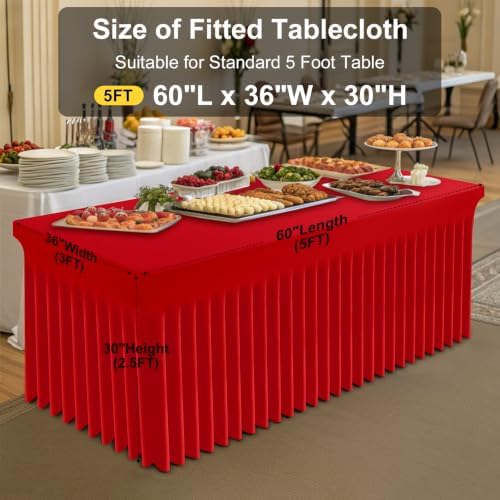Smiry Spandex Elastic Fitted Table Cloth Skirt for 5FT Rectangle Table - Image 3