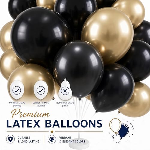 Black Gold Balloon Column Kit with Stand Base,Pole for Floor - Image 5