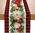Christmas Decorations - Red and Black Buffalo Check Christmas Table Runner,Winter Holiday Kitchen Dining Table Decoration for Home Party Decor 13 x 72 Inch by ONFAON