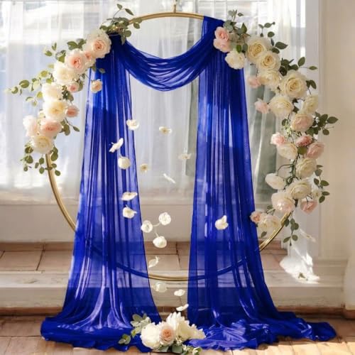 Pack of 2 Wedding Arch Drape Panel Fabric 30" x 100ft - Royal Blue - Image 6