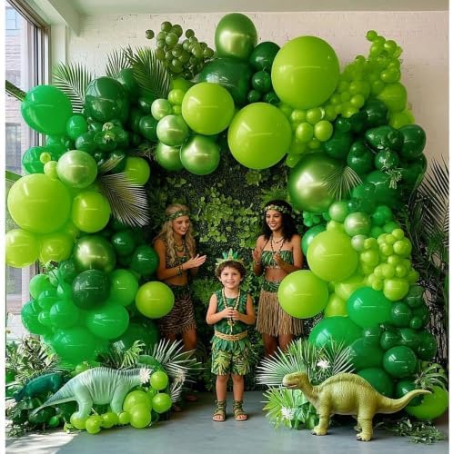 Double Stuffed Green Balloon Arch - Image 2