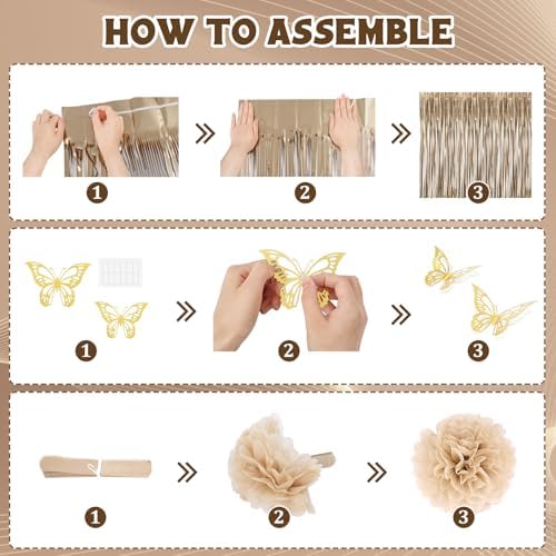 Brown Birthday Decorations for Women Girls with Butterfly Stickers - Image 4