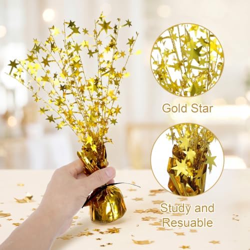 12 Pcs Party Decorations Centerpieces for Tables, Gold Metallic Foil Star Spray Table Centerpieces for Birthday New Year Wedding Anniversary Graduation Holiday Party Supplies - Image 3