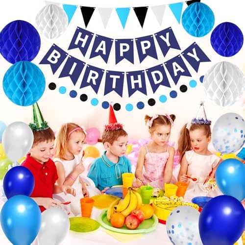 33 Packs Birthday Party Decorations Hanging Banner Circle Dot Triangles - Image 2