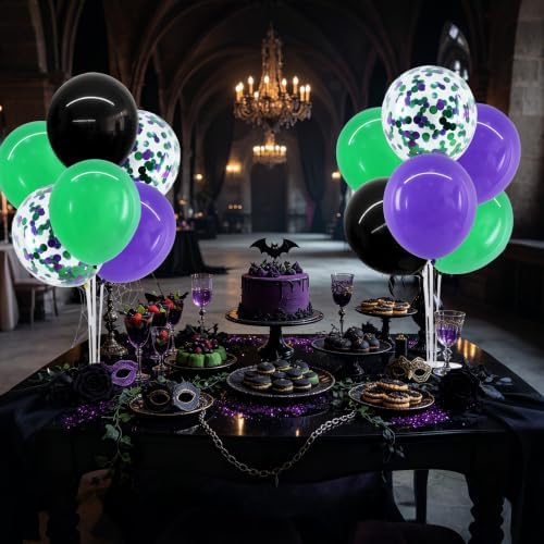 TONIFUL 4 Black Purple Green Balloon Stand Balloon Centerpieces for Table - Image 5