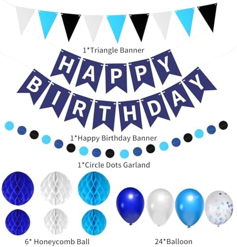 33 Packs Birthday Party Decorations Hanging Banner Circle Dot Triangles - Image 4