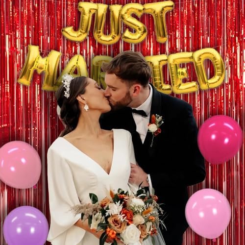 5 Pack 3.28ft x 6.56ft Glitter Red Tinsel Foil Fringe Curtains, Photo Booth Backdrop Party Decorations for Birthday Wedding Baby Shower Graduation Valentines Day New Years - Image 4