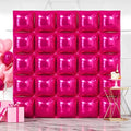 NISOCY 25PCS Hot Pink Square Foil Balloons Wall Backdrop by NISOCY