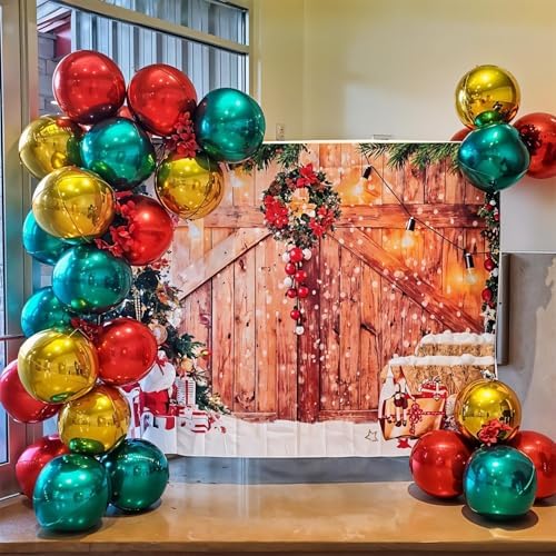 12PCS Metallic Red Round Foil Balloons 22" 15" 10" Large Chrome Red Balloon - Image 6