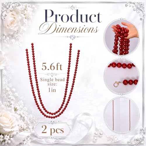 Canlierr 2 Pcs 5.6ft Christmas Giant Pearl Garland Decorations 25mm - Image 2