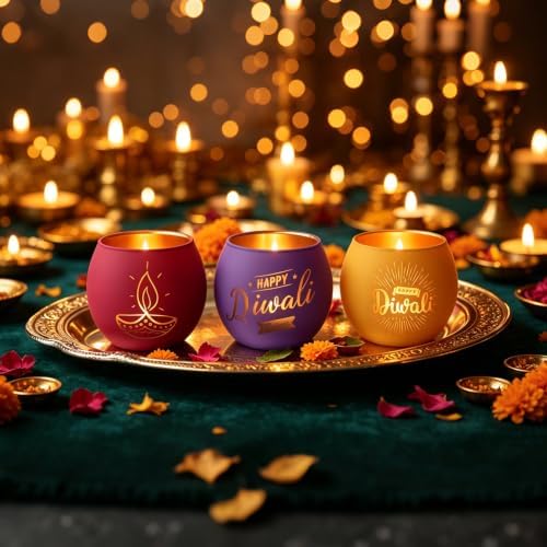 SHMILMH Happy Diwali Decorations for Home Candle Holder Diwali Gifts 6 PCS - Image 5